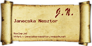 Janecska Nesztor névjegykártya